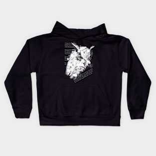 owl and poetry Kids Hoodie